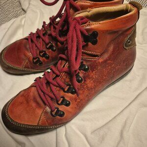 Pikolinos Red Lace Up Ankle Boots for Women